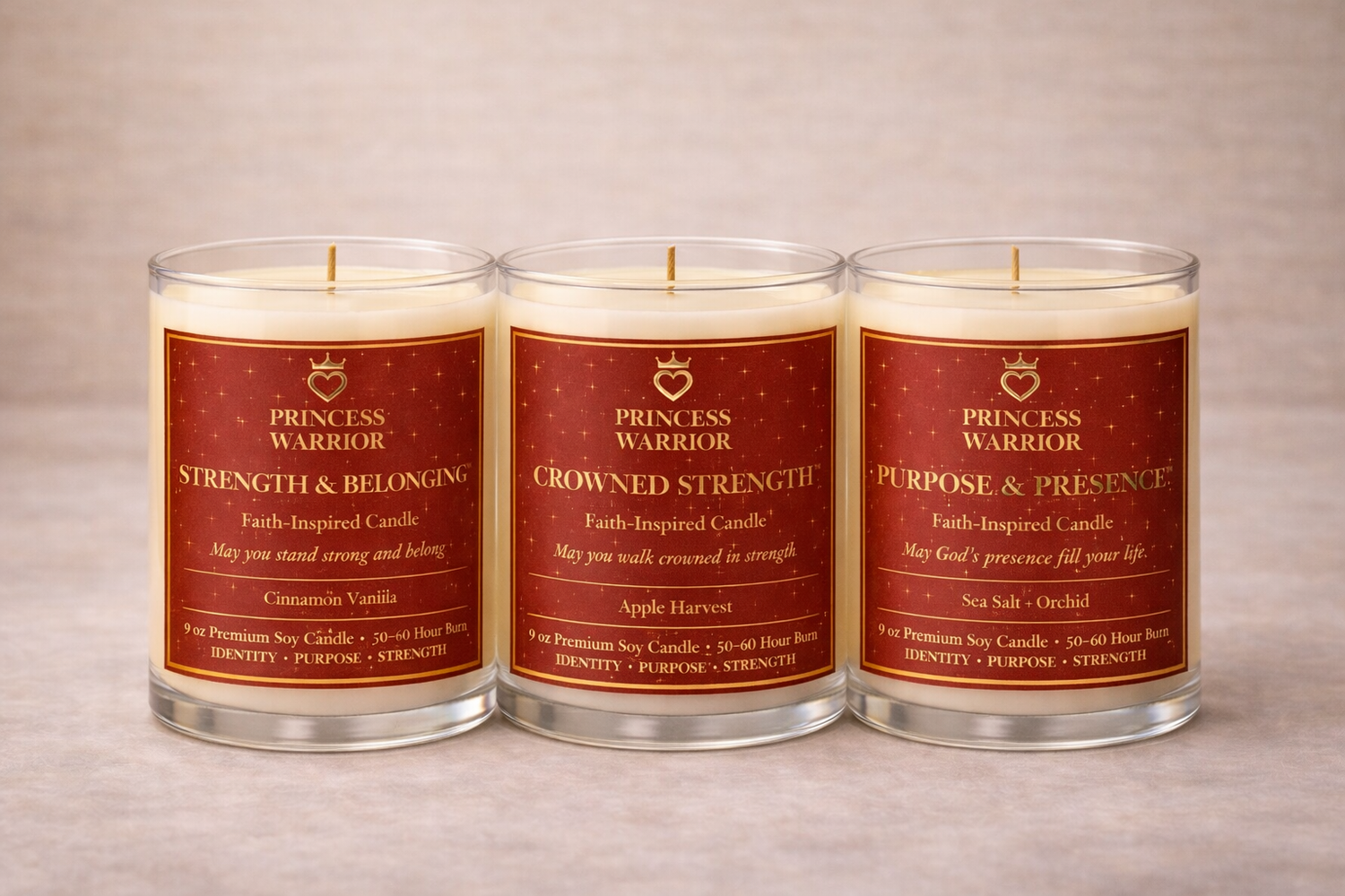Burgundy / Gold Candle Collection