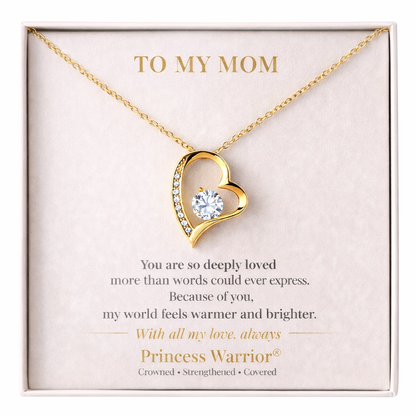 To My Mom — Forever Cherished™ — Gold Edition Forever Love Necklace