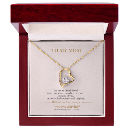 To My Mom — Forever Cherished™ — Gold Edition Forever Love Necklace