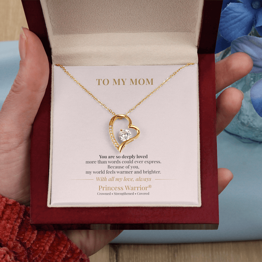To My Mom — Forever Cherished™ — Gold Edition Forever Love Necklace